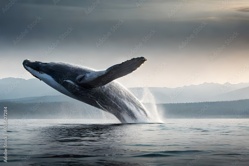 Fototapeta premium dolphin jumping out of water