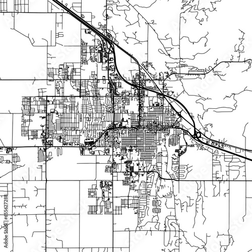 1:1 square aspect ratio vector road map of the city of  Bozeman Montana in the United States of America with black roads on a white background. photo