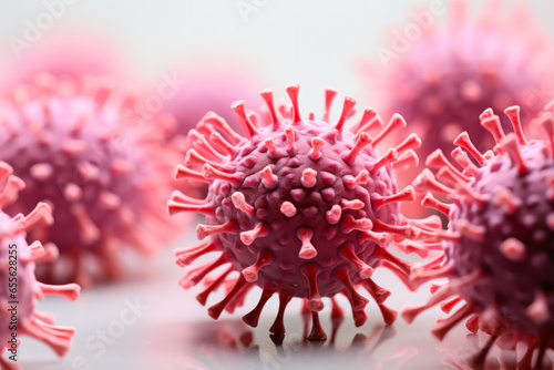 Wallpaper Mural Detailed macro image of virus structures isolated on a white background  Torontodigital.ca