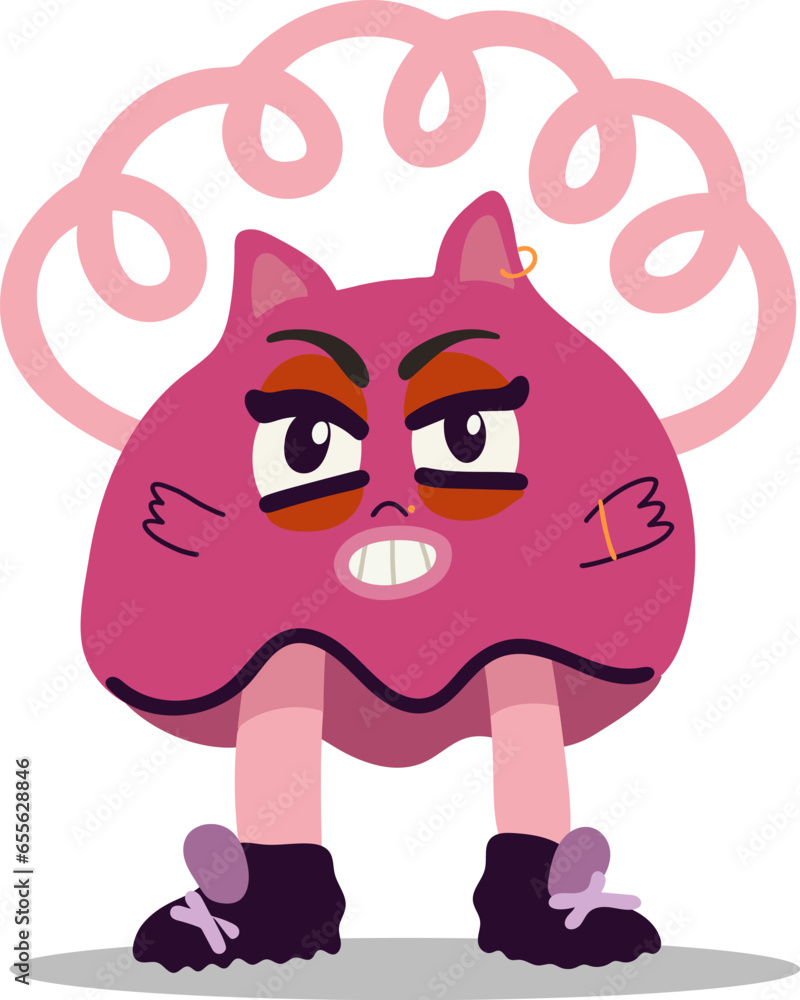 Fototapeta premium Doodle cartoon character. Monster. Hand drawn modern Vector illustration. Isolated design element. Poster, print template.