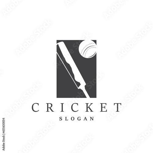 Cricket Sport Logo Design Vector Illustrator Template