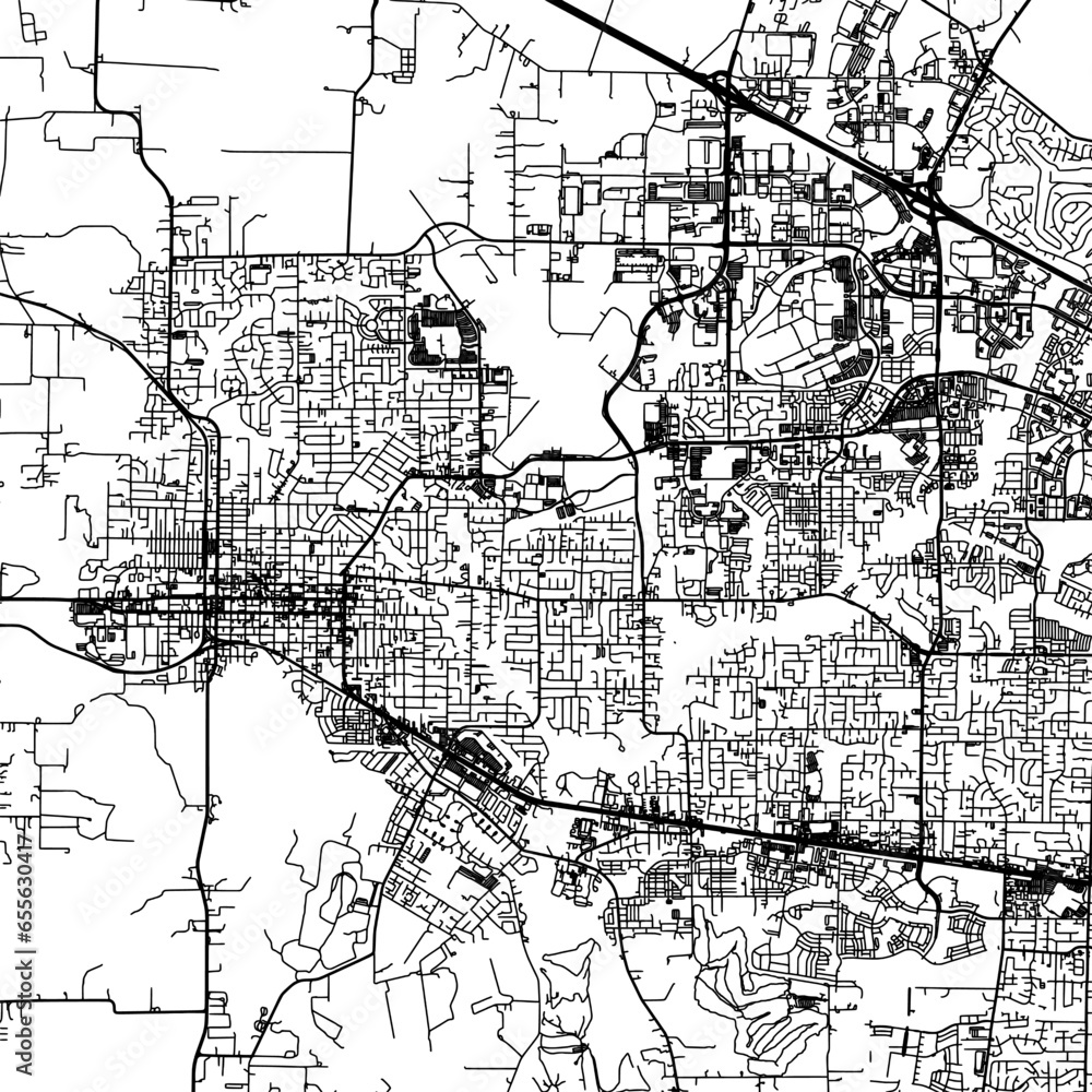 11 square aspect ratio vector road map of the city of Hillsboro Oregon in the United States of