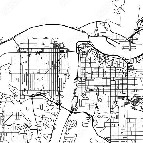 1:1 square aspect ratio vector road map of the city of  Lewiston Idaho in the United States of America with black roads on a white background.