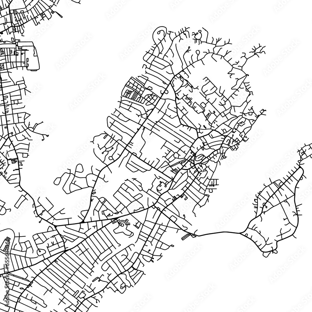 1:1 square aspect ratio vector road map of the city of  Marblehead Massachusetts in the United States of America with black roads on a white background.
