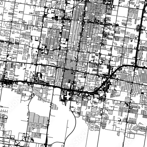 1:1 square aspect ratio vector road map of the city of  McAllen Texas in the United States of America with black roads on a white background. photo