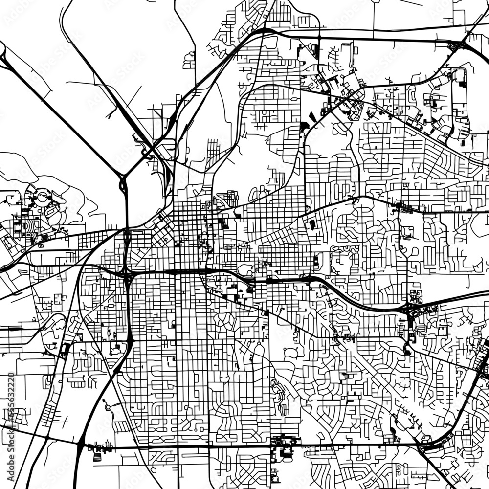 1:1 square aspect ratio vector road map of the city of  Montgomery Alabama in the United States of America with black roads on a white background.