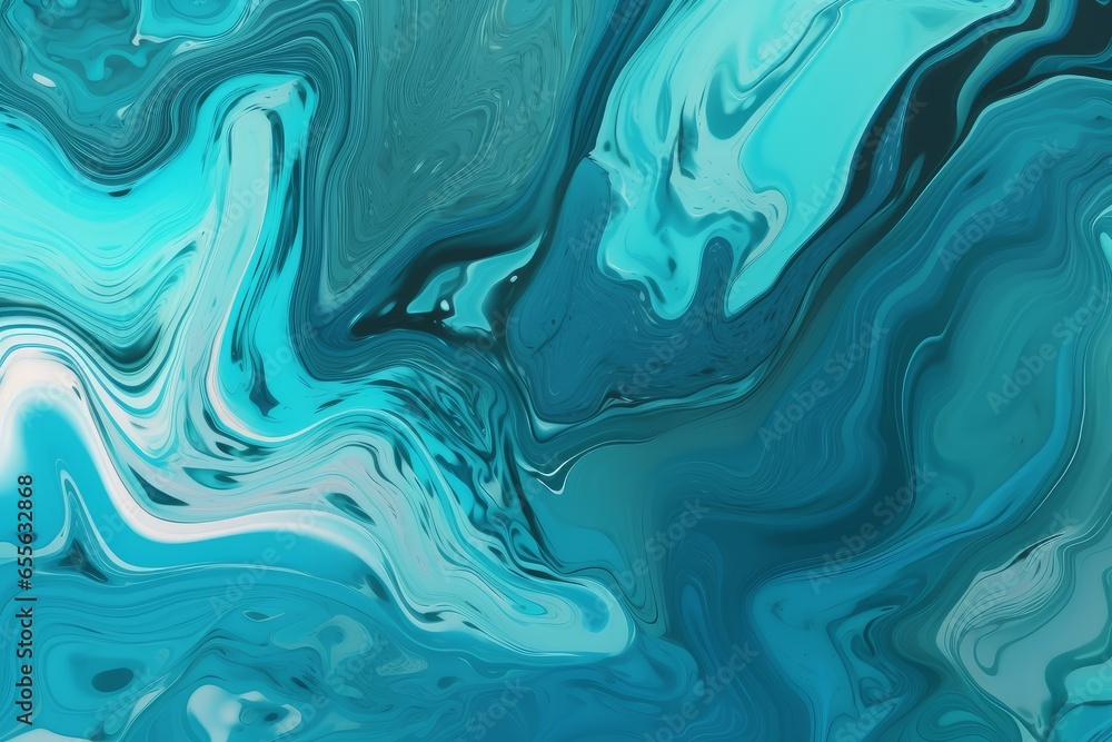 A vibrant blue and white abstract painting with swirling waves A vibrant blue and white abstract painting with swirling waves