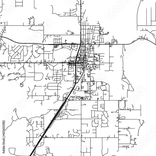 1:1 square aspect ratio vector road map of the city of  Palmer Alaska in the United States of America with black roads on a white background. photo