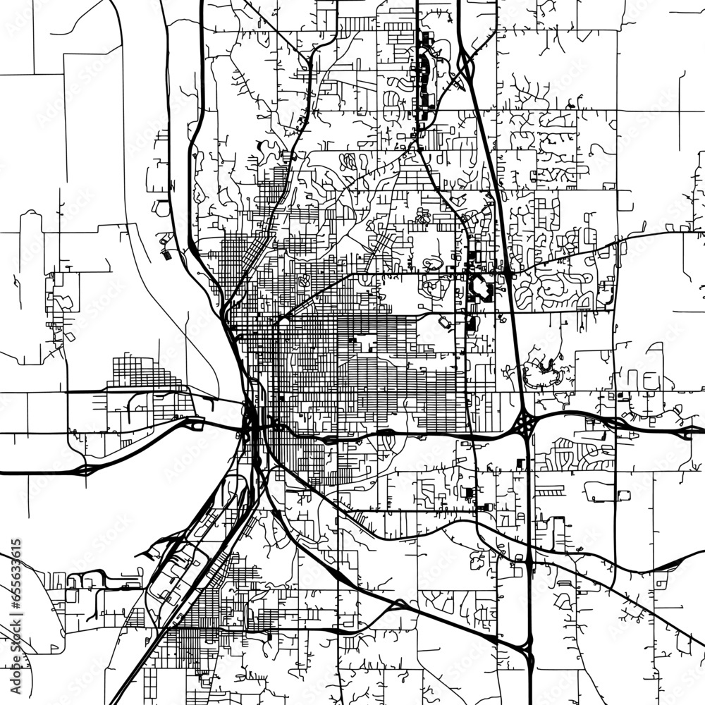 11 square aspect ratio vector road map of the city of Saint Joseph