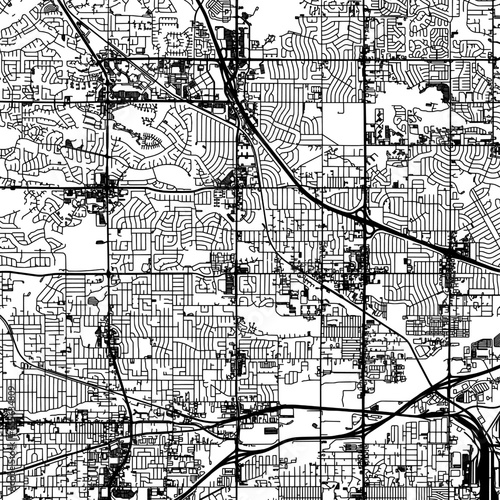 1:1 square aspect ratio vector road map of the city of  Westminster Colorado in the United States of America with black roads on a white background.