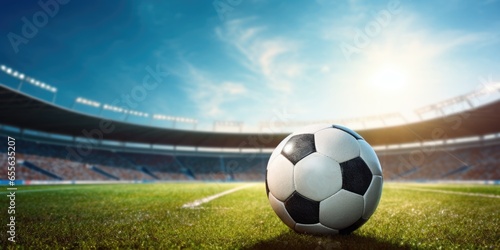 Soccer Ball Skillfully Finds The Net On A Football Field Backdrop, Symbolizing Sports And Leisure