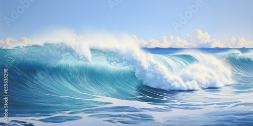 Pristine Ocean Waves Gently Roll In, Soothing The Senses