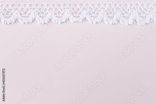 art and craft equipment on a pale pink background, invitation mockup, Vintage Ribbon Cotton Lace Ribbon Craft Lace Crochet Sewing Lace for Gift Package Wrapping, Bridal Wedding Decoration, Scrapbookin photo