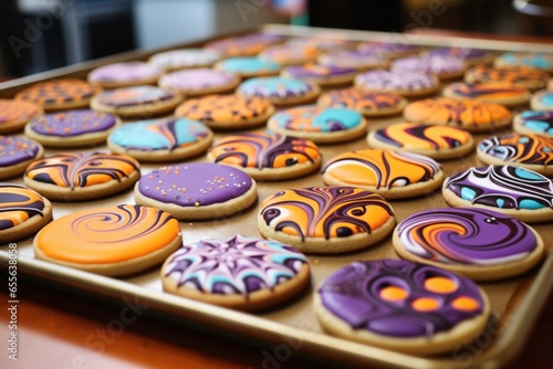 decorated halloween cookies ready for a baking contest