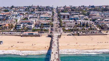 Fototapete Manhattan Luftaufnahme Manhattan Beach Pier Kalifornien  © Mario Hagen