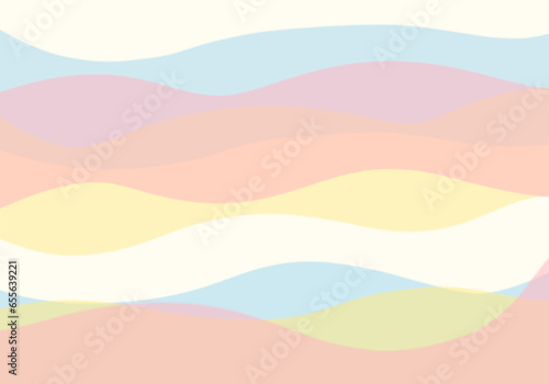 vector background curve pattern Pink alternating with blue and yellow Pastel wave pattern wallpaper © narinrin