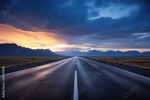 a smooth empty road stretching out into the distance