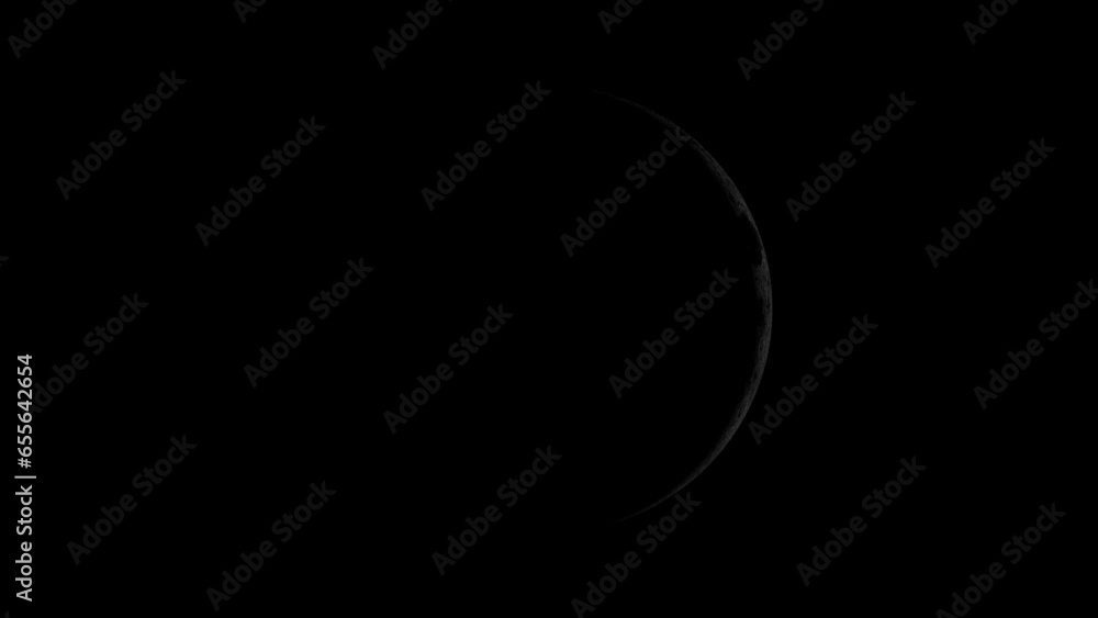 Timelapse video of the moon from new moon to full moon in outer space. Timelapse video of the moon from new moon to full moon in outer space.