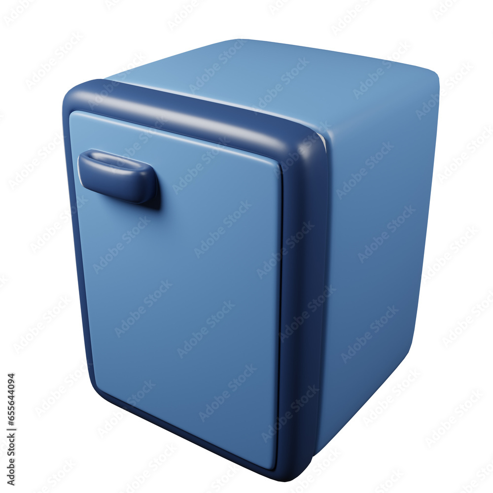 Fridge 3d render on transparent background. Fridge 3d render on transparent background.