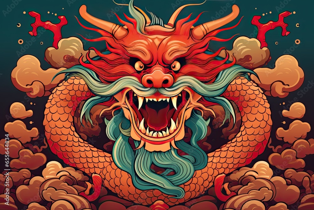 Chinese new year design dragon vector. Chinese dragon illustration