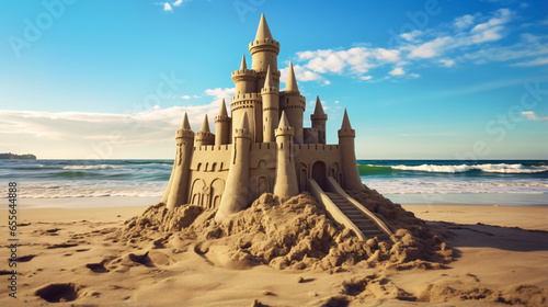 Sandcastle on the sea beach