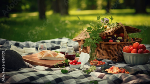 picnic in the park in spring