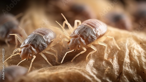 group of bed mites closeup macro