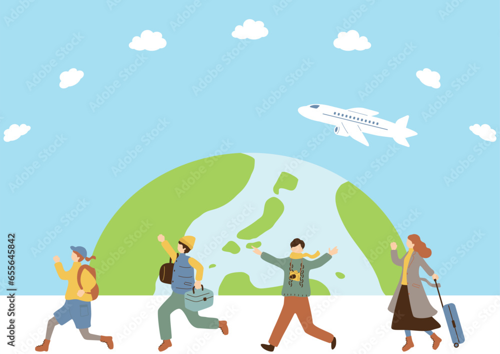 旅行を楽しむ人達 旅行を楽しむ人達