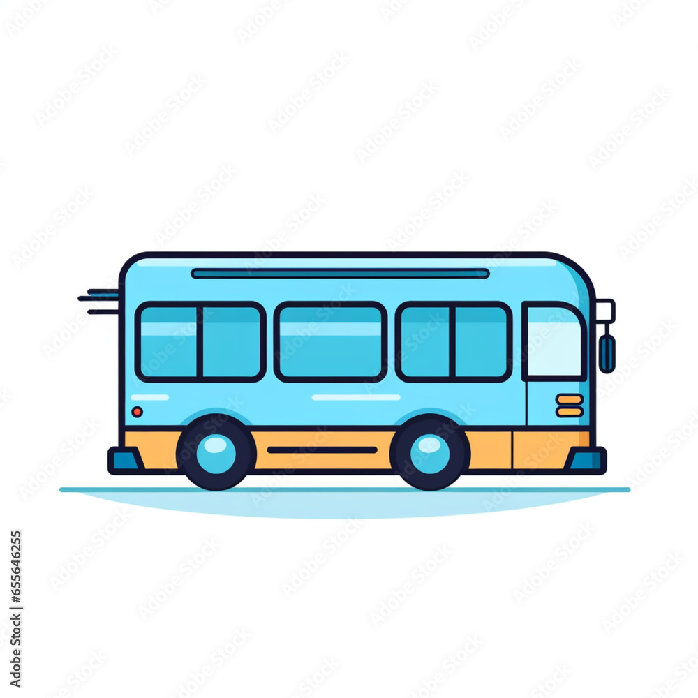 bus isolated on white 2d icon