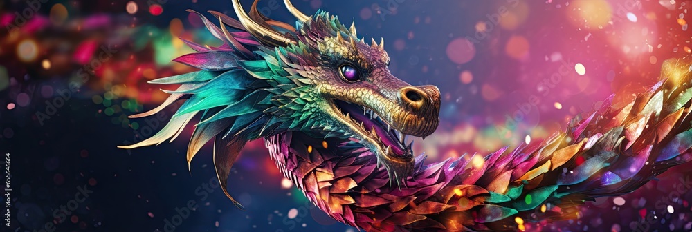 The symbol of the new year is a dragon against a background of rich, bold shades of precious stones. The symbol of the new year is a dragon against a background of rich, bold shades of precious stones.