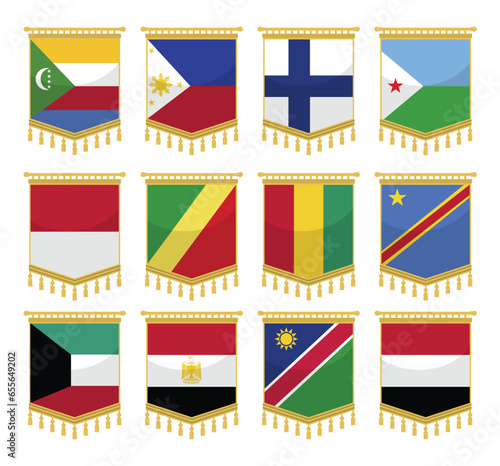 set of flags of countries in vector 