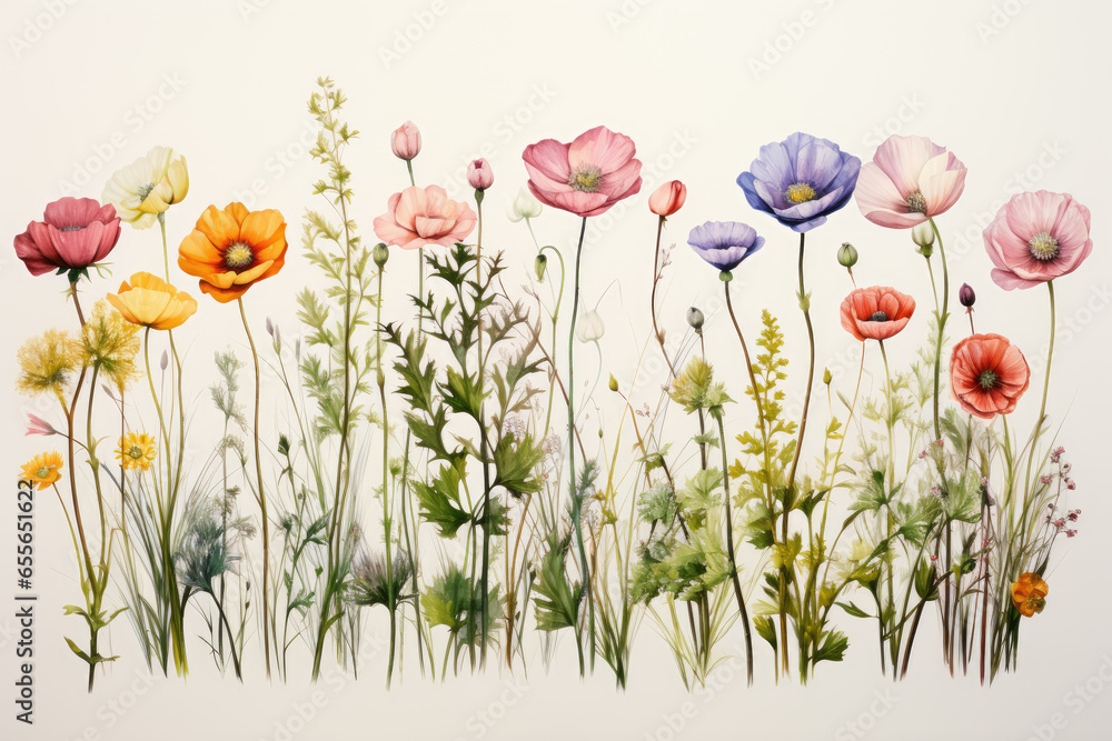 Fototapeta premium Blumen Wasserfarbe