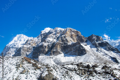 Amazing landscape mountain view. Captured during the Kanchenjunga trek in Nepal.