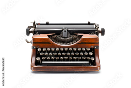 old typewriter isolated on white
