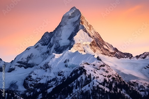 mountain top at sunset 