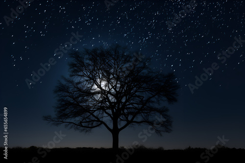 night sky with tree © alphazero