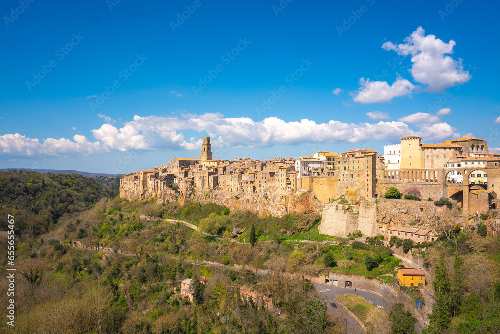 Beautiful scenery of the medieval city of Pitigliano, Italy