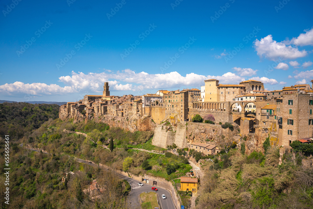 Beautiful scenery of the medieval city of Pitigliano, Italy