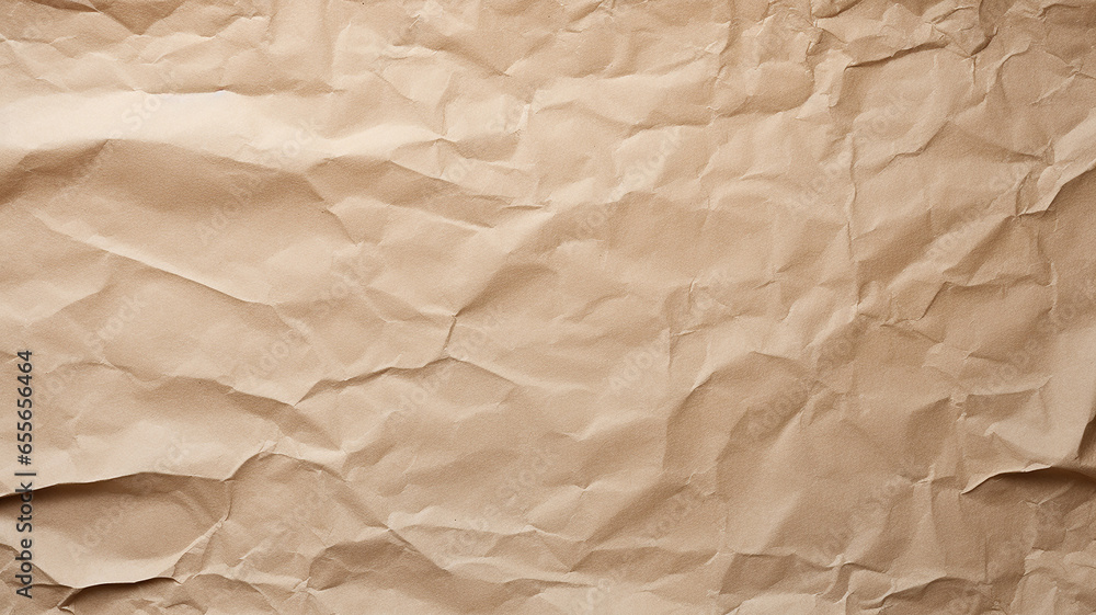 Obraz premium Brown crumpled paper texture for background