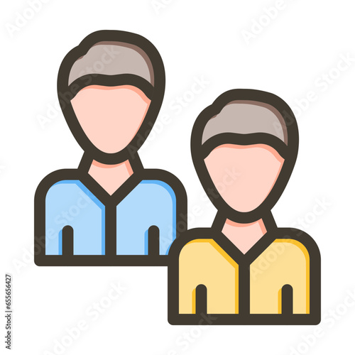 Coworker Vector Thick Line Filled Colors Icon Design