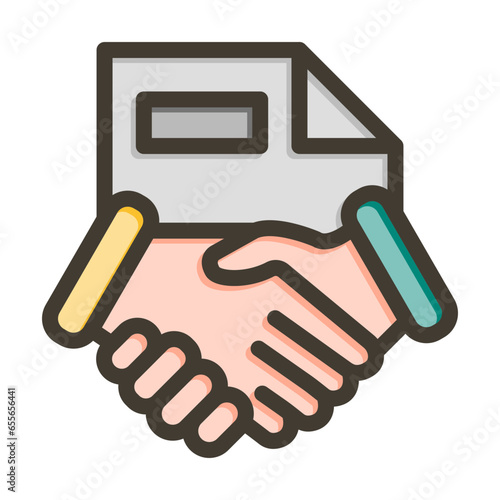 Acquisition Vector Thick Line Filled Colors Icon Design