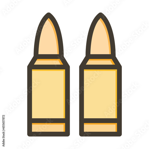 Ammo Vector Thick Line Filled Colors Icon Design