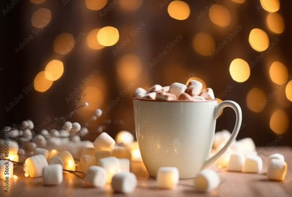 Marshmallow hot drink sweet. Season food. Generate Ai