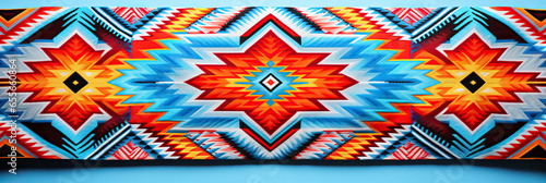 Navajo fabric pattern background highlighting intricate tribal designs in radiant hues 
