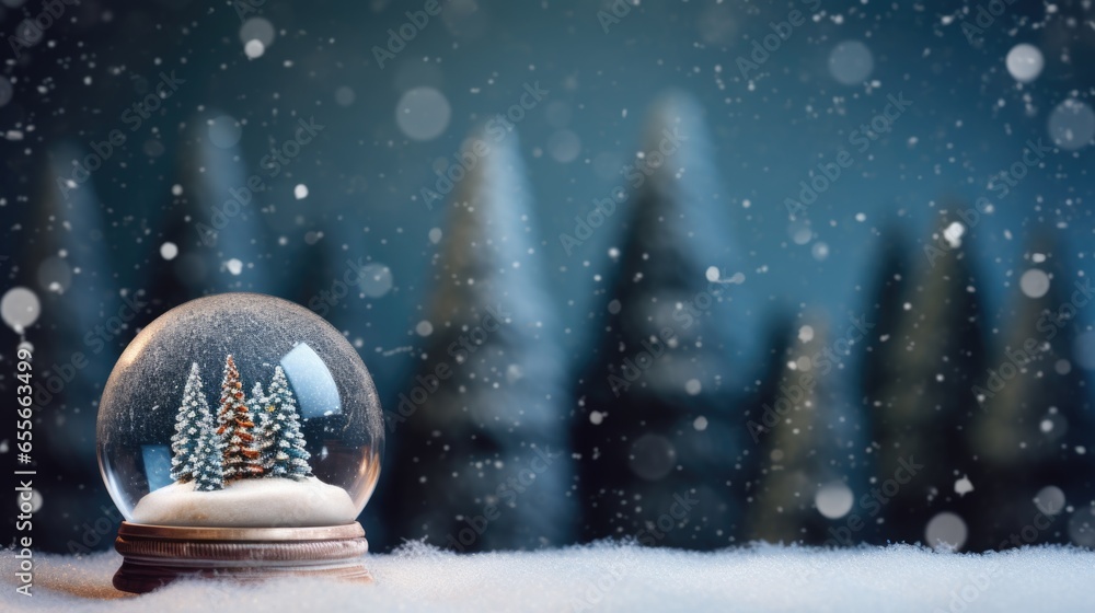 Merry Christmas and Happy New Year background with snow globe Merry Christmas and Happy New Year background with snow globe