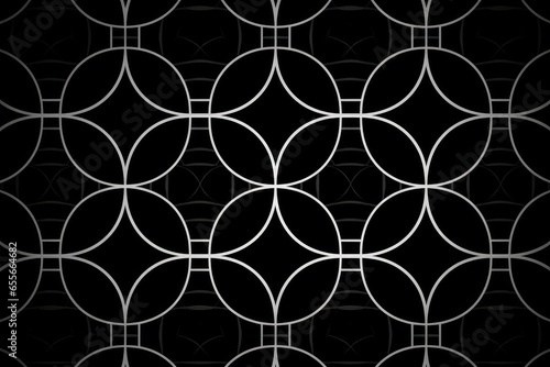 A black and white pattern with circles