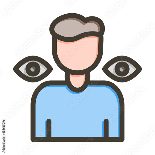 Paranoia Vector Thick Line Filled Colors Icon Design
