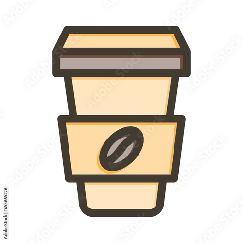 Coffee Vector Thick Line Filled Colors Icon Design