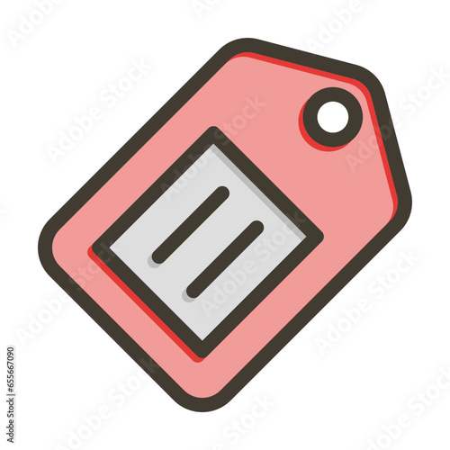 Tag Vector Thick Line Filled Colors Icon Design