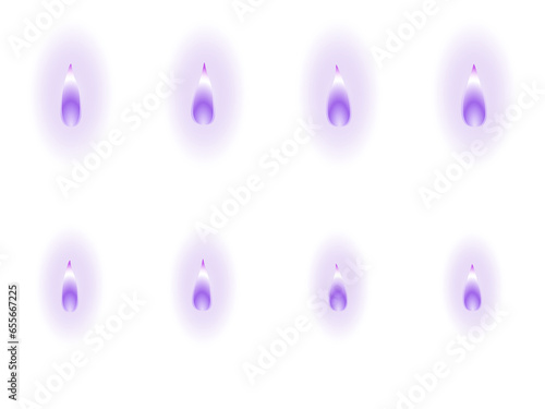 紫/ろうそくの火だけのイラストセット photo